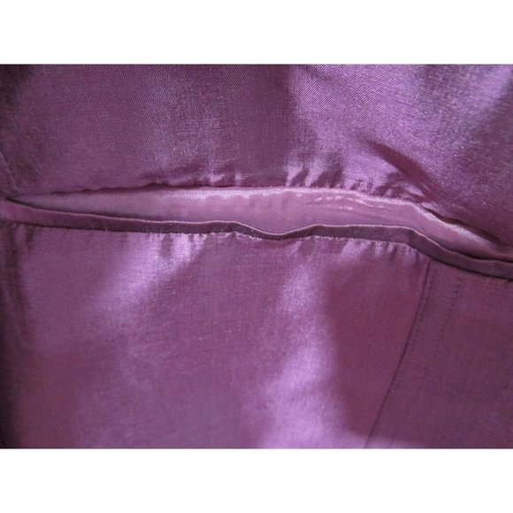 Mulberry Purple Silk Shantung Duster Coat Lined Three Button 16 Allison Taylor E - Picture 10 of 16